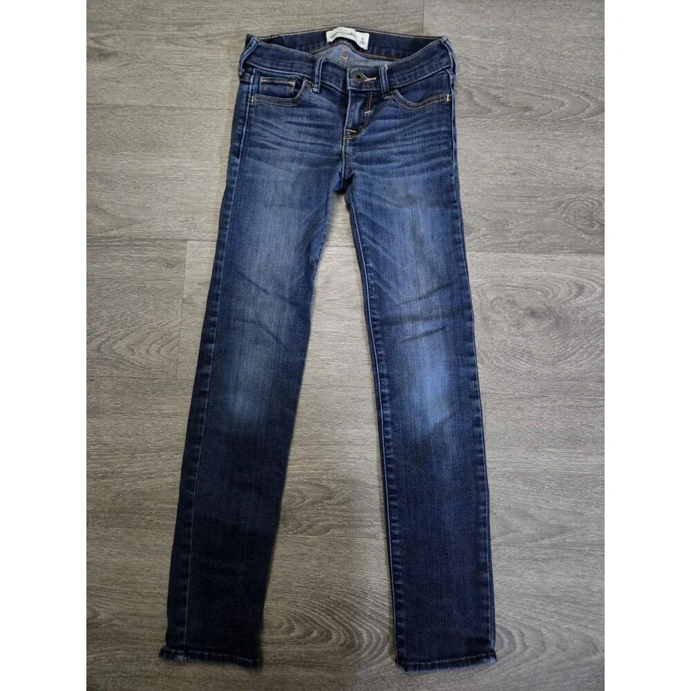 Abercrombie Kids Girls Skinny Jeans Size 8 Dark Wash Stretch Denim